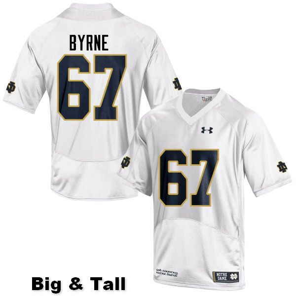 Men's NCAA Notre Dame Fighting Irish #67 Jimmy Byrne Stitched College Under Armour Authentic White Big & Tall Football Jersey JF10P37AS